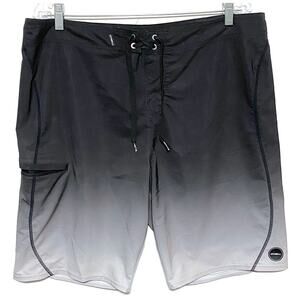 Oneill Hyperfreak Boardshorts Mens 36 Gray Black Ombre Surf Beach Vacation Swim